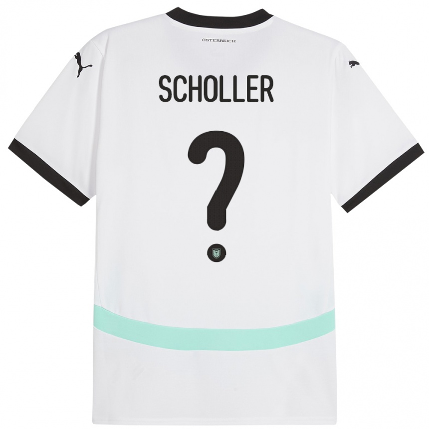 Niño Fútbol Camiseta Austria Jakob Schöller #0 Blanco 2ª Equipación 24-26