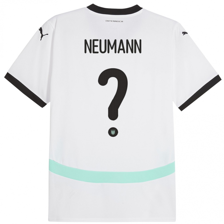 Niño Fútbol Camiseta Austria Moritz Neumann #0 Blanco 2ª Equipación 24-26