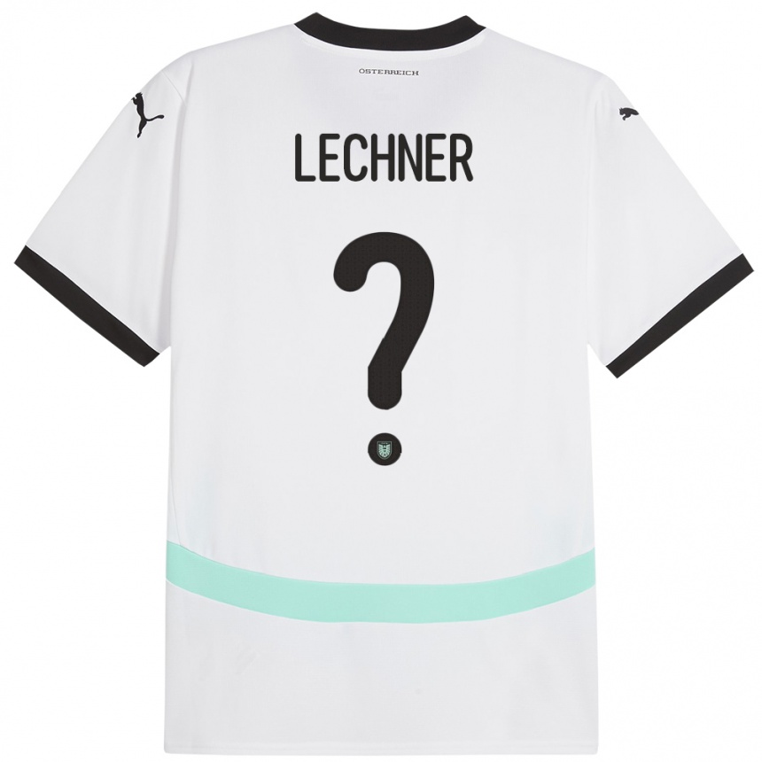 Niño Fútbol Camiseta Austria Dominik Lechner #0 Blanco 2ª Equipación 24-26