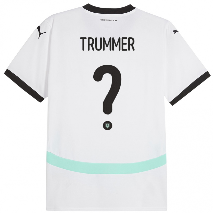 Niño Fútbol Camiseta Austria Tim Trummer #0 Blanco 2ª Equipación 24-26