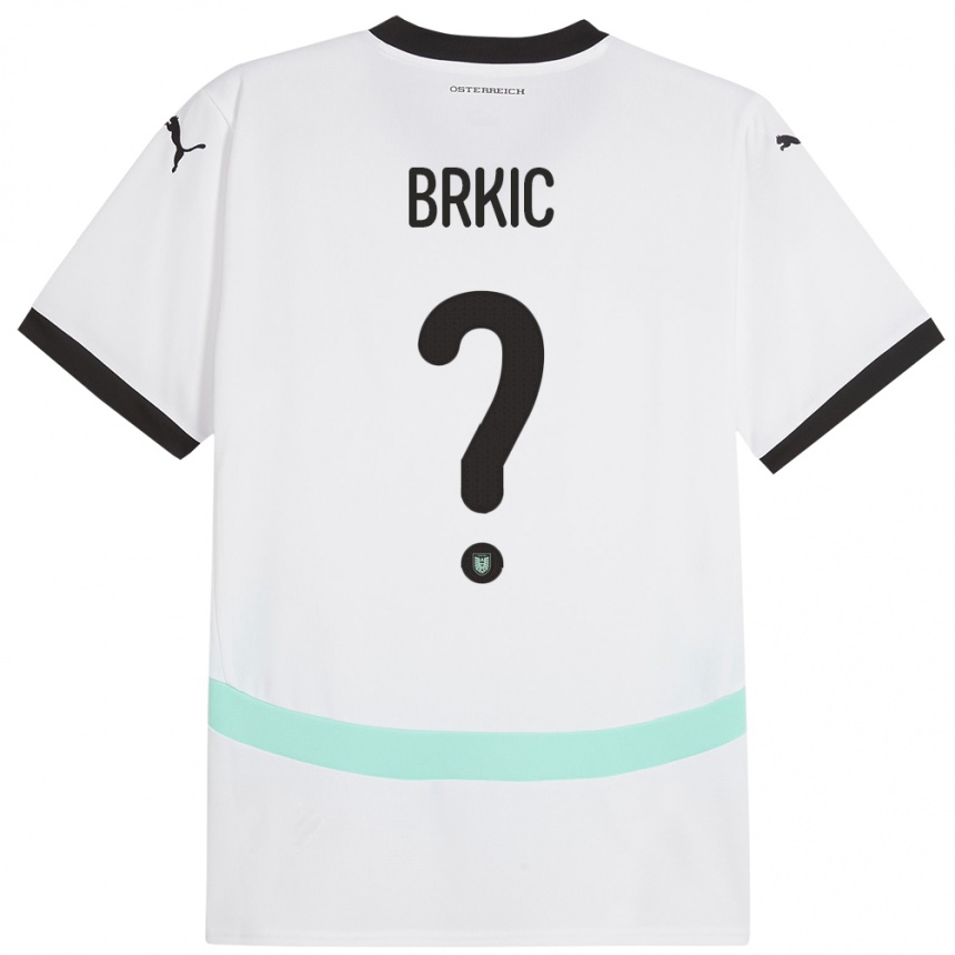 Niño Fútbol Camiseta Austria Tarik Brkic #0 Blanco 2ª Equipación 24-26