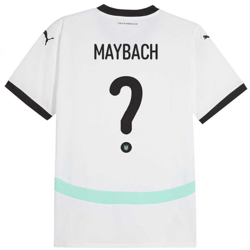 Niño Fútbol Camiseta Austria Philipp Maybach #0 Blanco 2ª Equipación 24-26