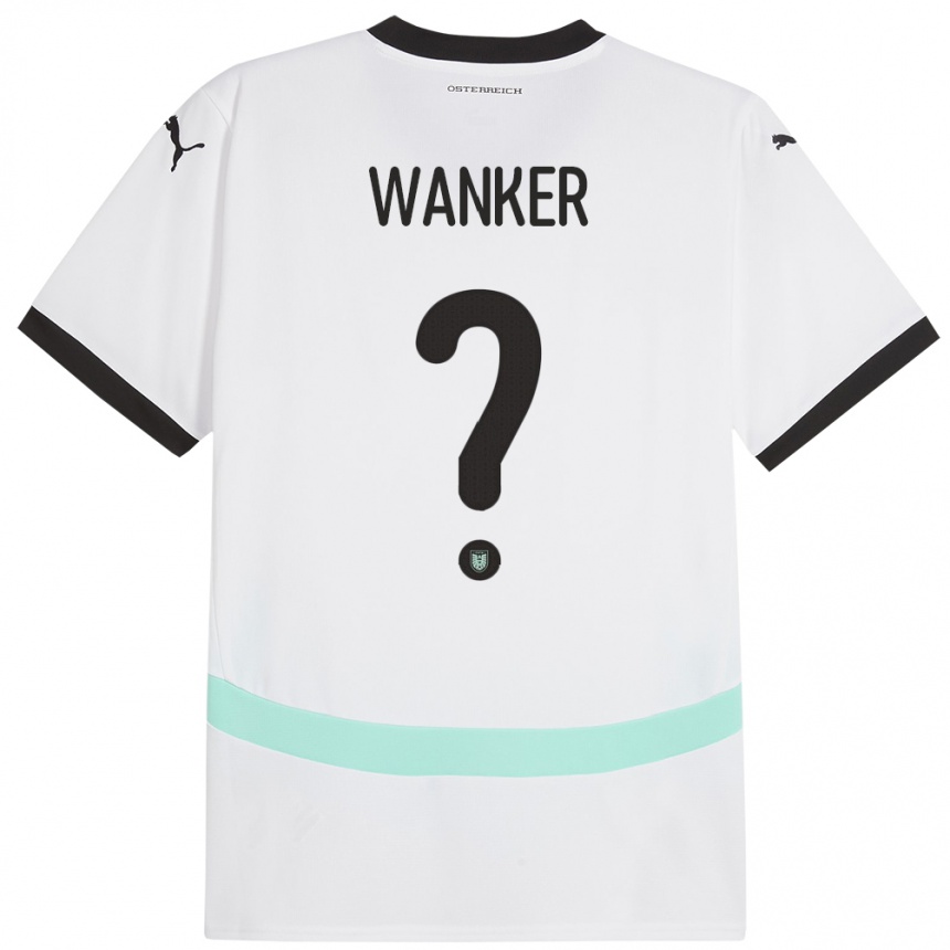 Niño Fútbol Camiseta Austria Jakob Wanker #0 Blanco 2ª Equipación 24-26