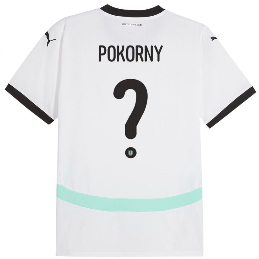 Niño Fútbol Camiseta Austria Jakob Pokorny #0 Blanco 2ª Equipación 24-26