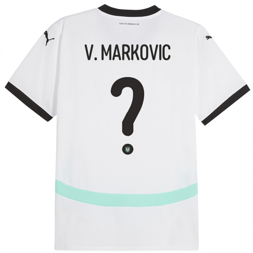 Niño Fútbol Camiseta Austria Vasilije Markovic #0 Blanco 2ª Equipación 24-26