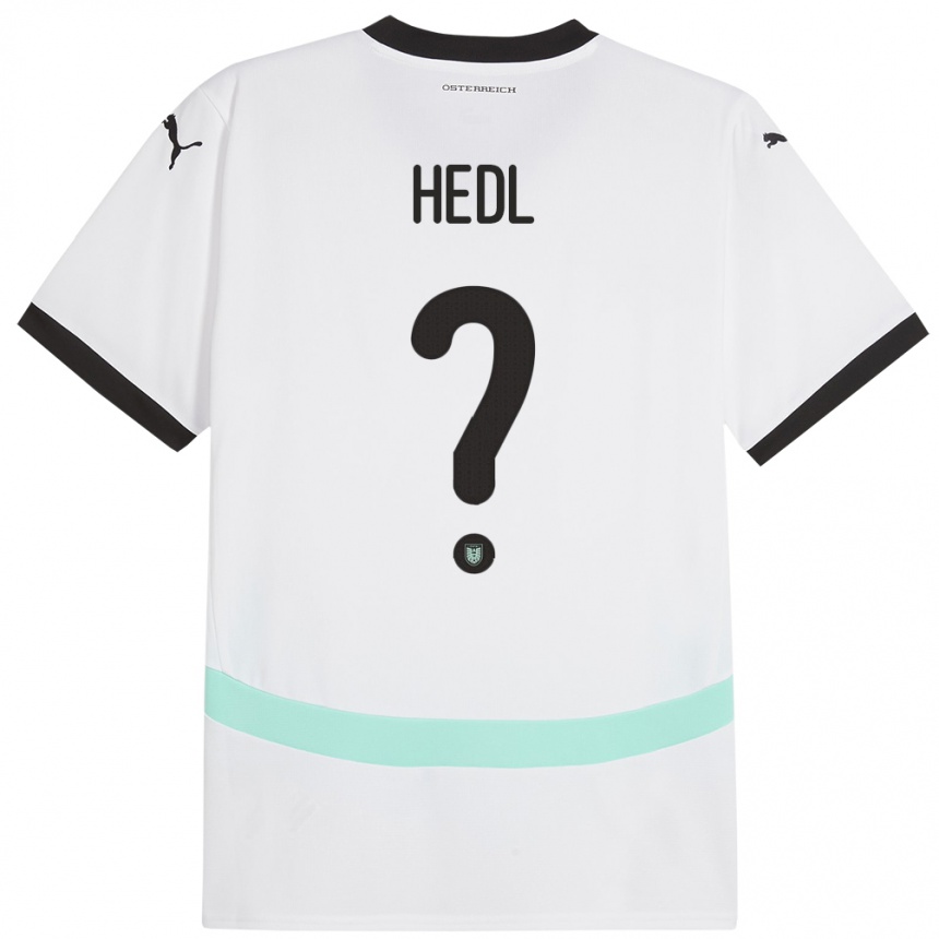 Niño Fútbol Camiseta Austria Philip Hedl #0 Blanco 2ª Equipación 24-26