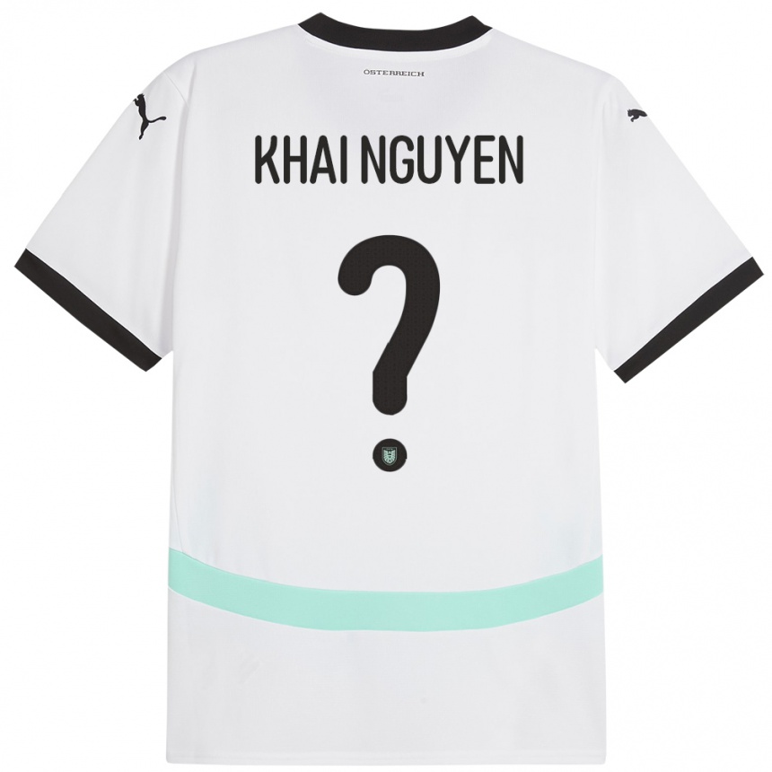 Niño Fútbol Camiseta Austria Quoc Khai Nguyen #0 Blanco 2ª Equipación 24-26