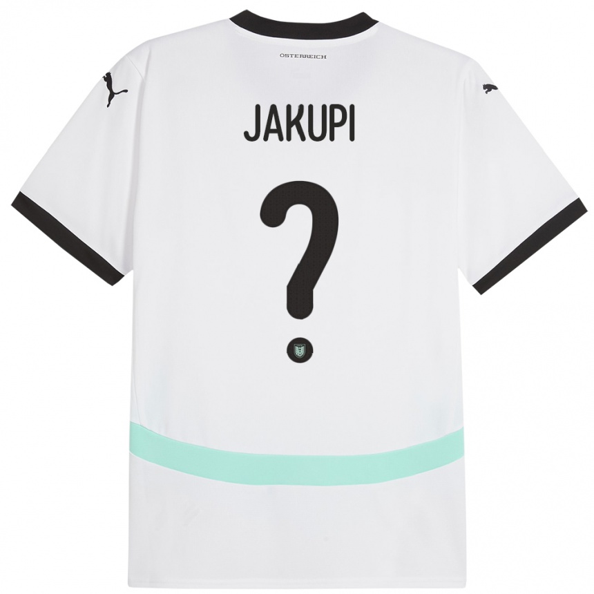 Niño Fútbol Camiseta Austria Edin Jakupi #0 Blanco 2ª Equipación 24-26