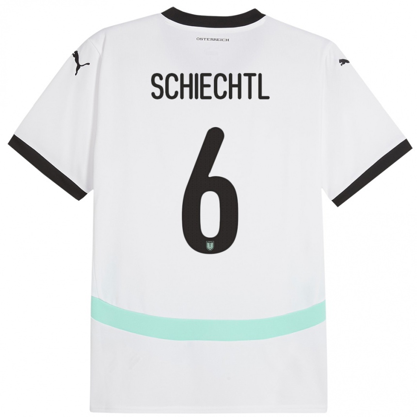 Niño Fútbol Camiseta Austria Katharina Schiechtl #6 Blanco 2ª Equipación 24-26