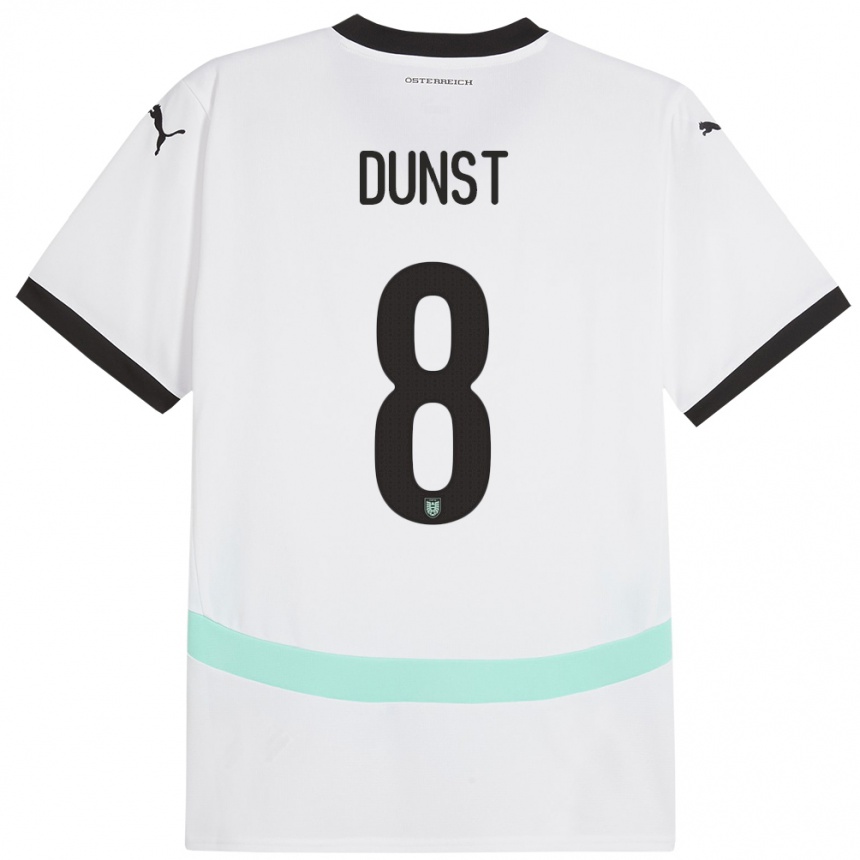 Niño Fútbol Camiseta Austria Barbara Dunst #8 Blanco 2ª Equipación 24-26