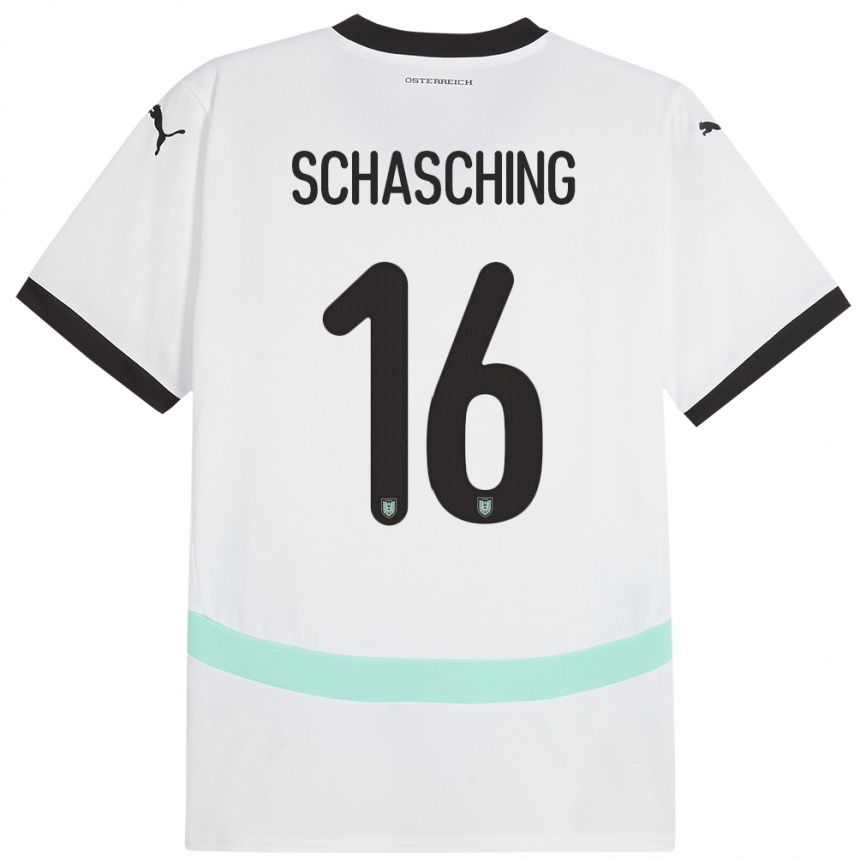 Niño Fútbol Camiseta Austria Annabel Schasching #16 Blanco 2ª Equipación 24-26