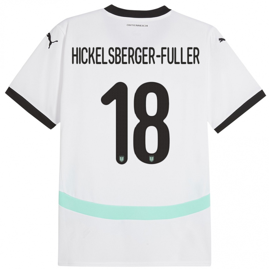 Niño Fútbol Camiseta Austria Julia Hickelsberger-Füller #18 Blanco 2ª Equipación 24-26