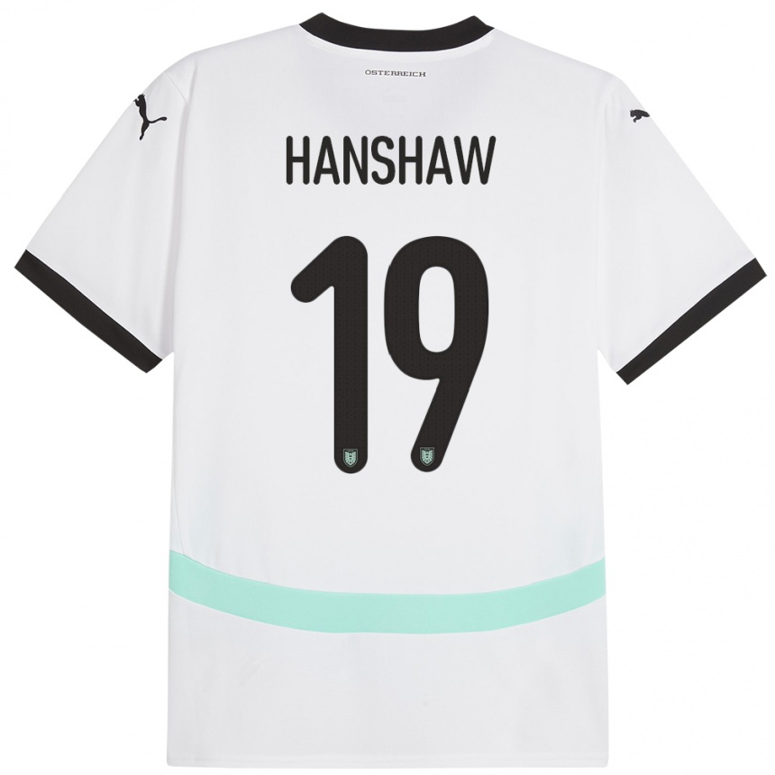 Niño Fútbol Camiseta Austria Verena Hanshaw #19 Blanco 2ª Equipación 24-26