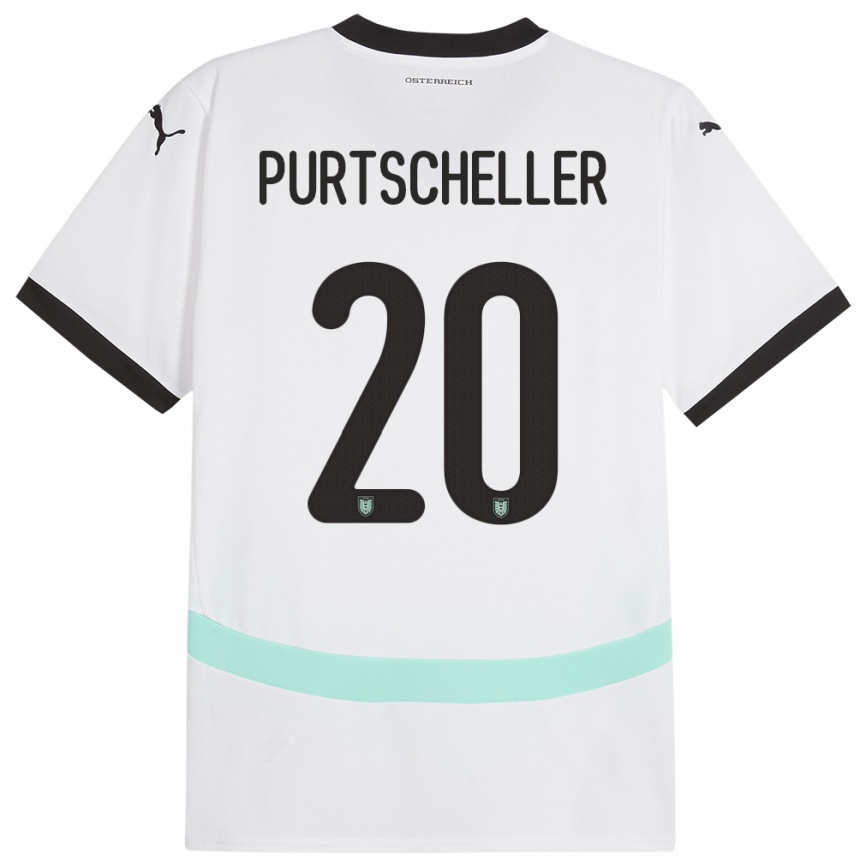 Niño Fútbol Camiseta Austria Lilli Purtscheller #20 Blanco 2ª Equipación 24-26