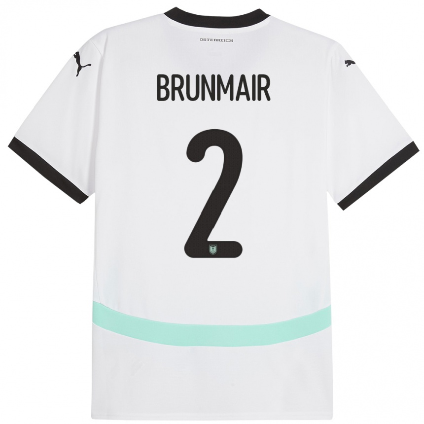 Niño Fútbol Camiseta Austria Livia Brunmair #2 Blanco 2ª Equipación 24-26