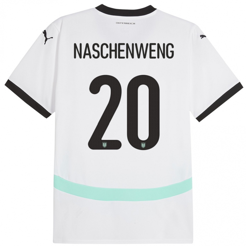 Niño Fútbol Camiseta Austria Katharina Naschenweng #20 Blanco 2ª Equipación 24-26