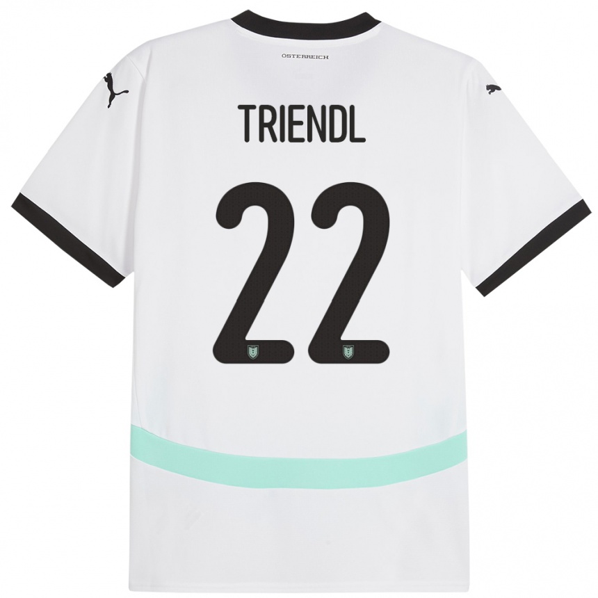 Niño Fútbol Camiseta Austria Lena Triendl #22 Blanco 2ª Equipación 24-26
