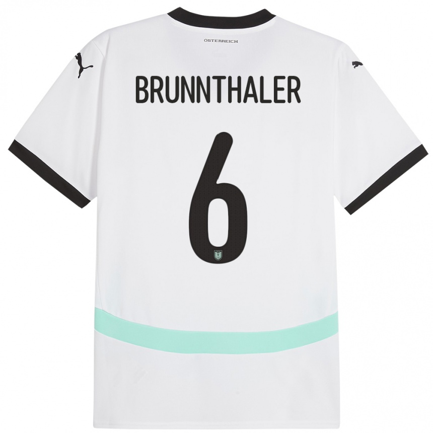 Niño Fútbol Camiseta Austria Melanie Brunnthaler #6 Blanco 2ª Equipación 24-26