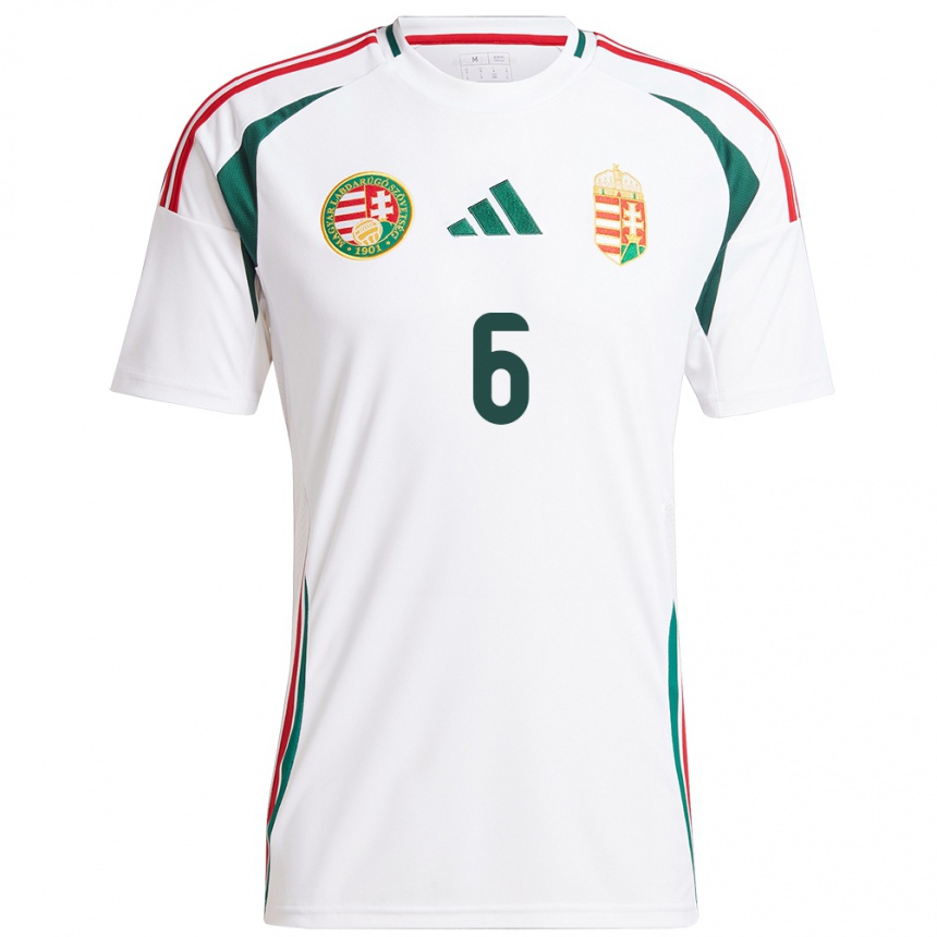 Niño Fútbol Camiseta Hungría Willi Orbán #6 Blanco 2ª Equipación 24-26