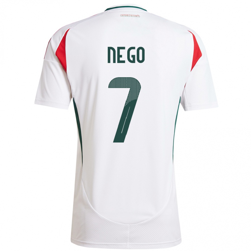 Niño Fútbol Camiseta Hungría Loïc Nego #7 Blanco 2ª Equipación 24-26