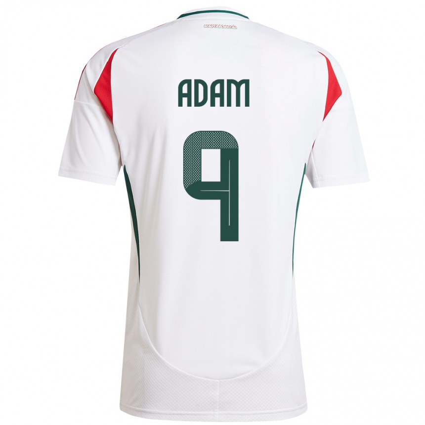 Niño Fútbol Camiseta Hungría Martin Ádám #9 Blanco 2ª Equipación 24-26