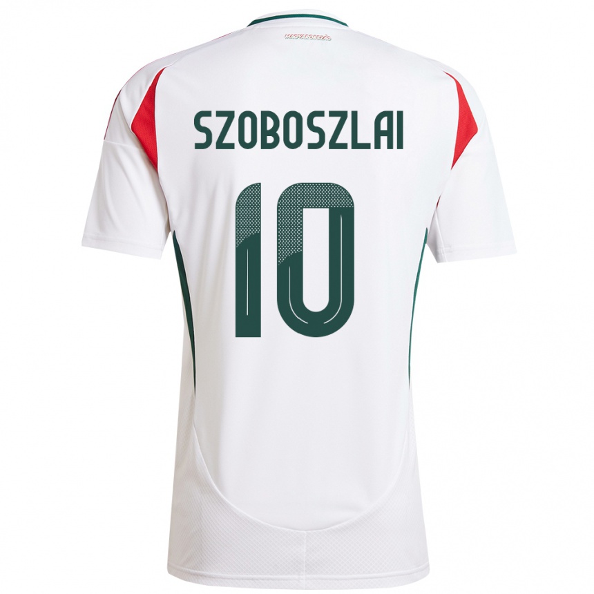 Niño Fútbol Camiseta Hungría Dominik Szoboszlai #10 Blanco 2ª Equipación 24-26