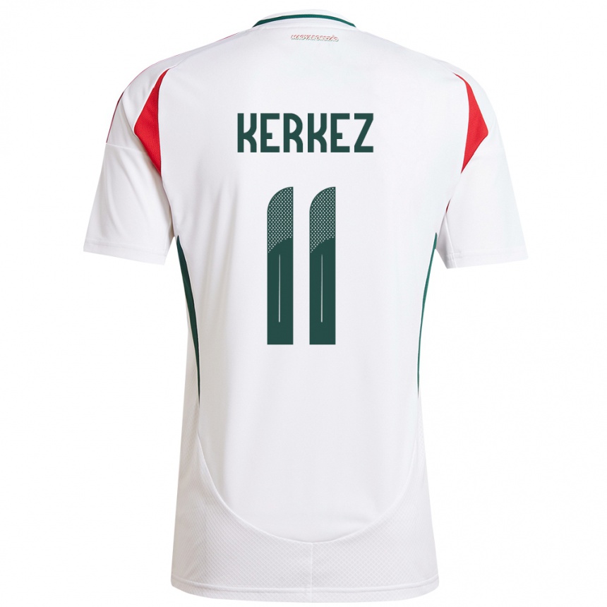 Niño Fútbol Camiseta Hungría Milos Kerkez #11 Blanco 2ª Equipación 24-26