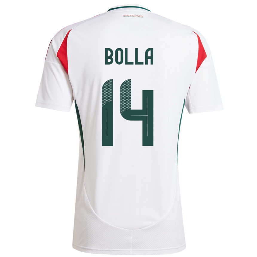 Niño Fútbol Camiseta Hungría Bendegúz Bolla #14 Blanco 2ª Equipación 24-26