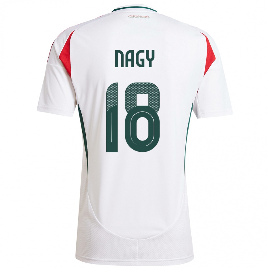 Niño Fútbol Camiseta Hungría Zsolt Nagy #18 Blanco 2ª Equipación 24-26