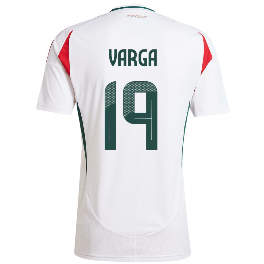 Niño Fútbol Camiseta Hungría Barnabás Varga #19 Blanco 2ª Equipación 24-26