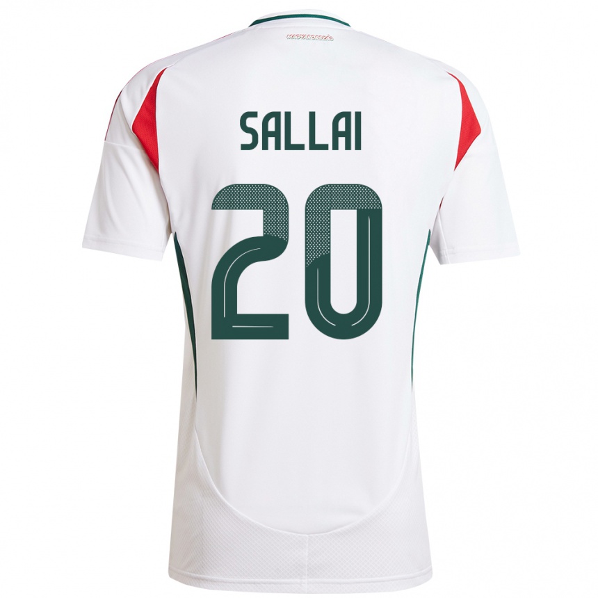 Niño Fútbol Camiseta Hungría Roland Sallai #20 Blanco 2ª Equipación 24-26