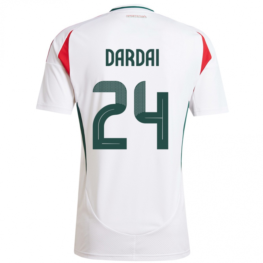 Niño Fútbol Camiseta Hungría Márton Dárdai #24 Blanco 2ª Equipación 24-26