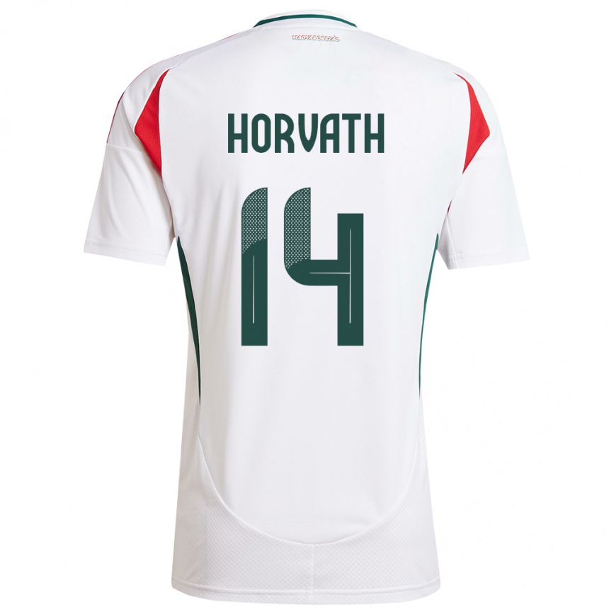 Niño Fútbol Camiseta Hungría Artúr Horváth #14 Blanco 2ª Equipación 24-26