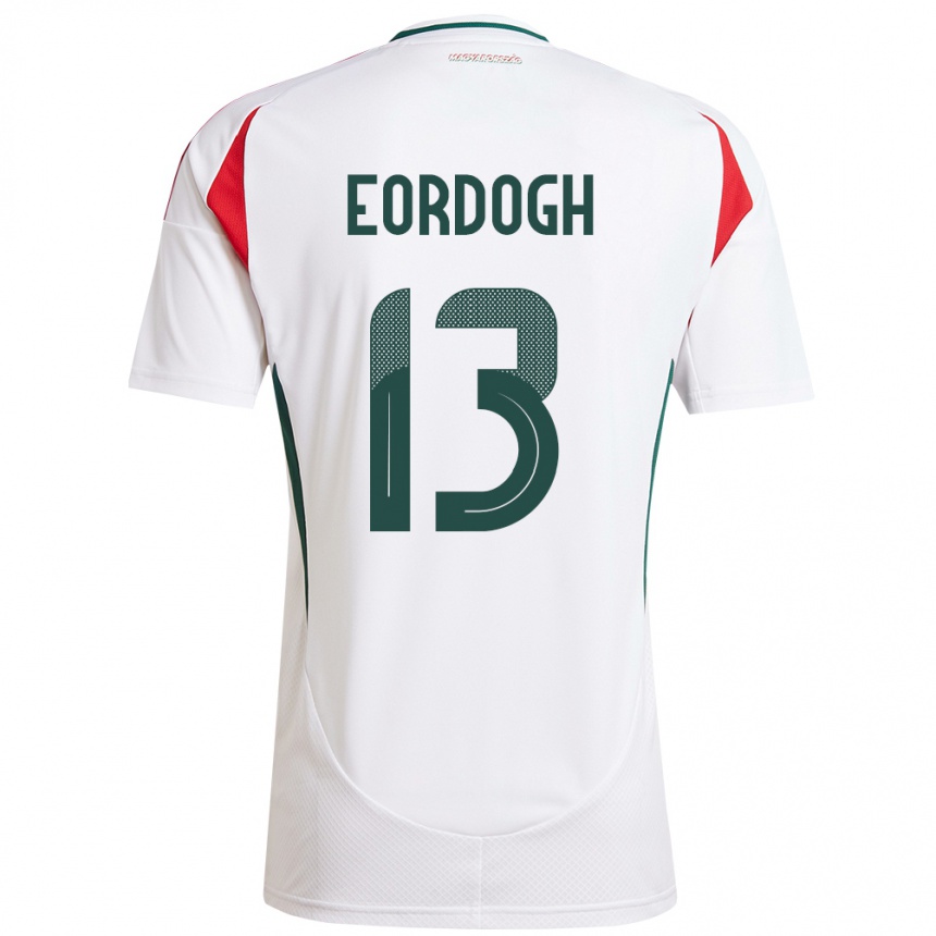 Niño Fútbol Camiseta Hungría András Eördögh #13 Blanco 2ª Equipación 24-26