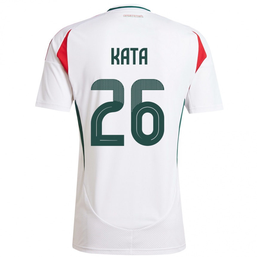 Niño Fútbol Camiseta Hungría Mihály Kata #26 Blanco 2ª Equipación 24-26