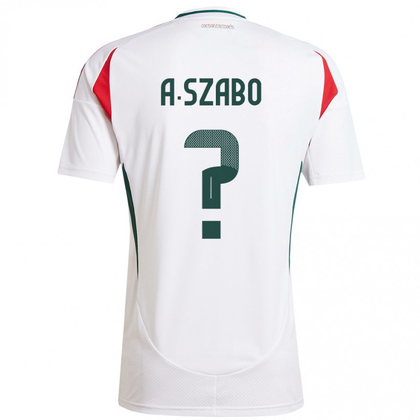 Niño Fútbol Camiseta Hungría Alex Szabó #0 Blanco 2ª Equipación 24-26