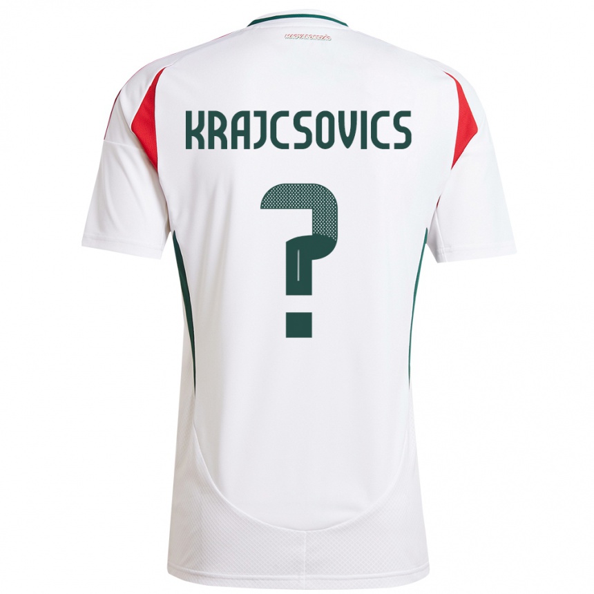 Niño Fútbol Camiseta Hungría Ábel Krajcsovics #0 Blanco 2ª Equipación 24-26