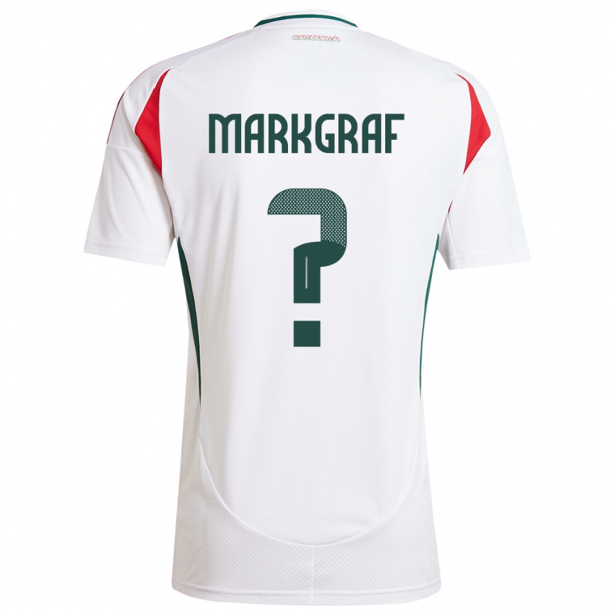 Niño Fútbol Camiseta Hungría Ákos Markgráf #0 Blanco 2ª Equipación 24-26