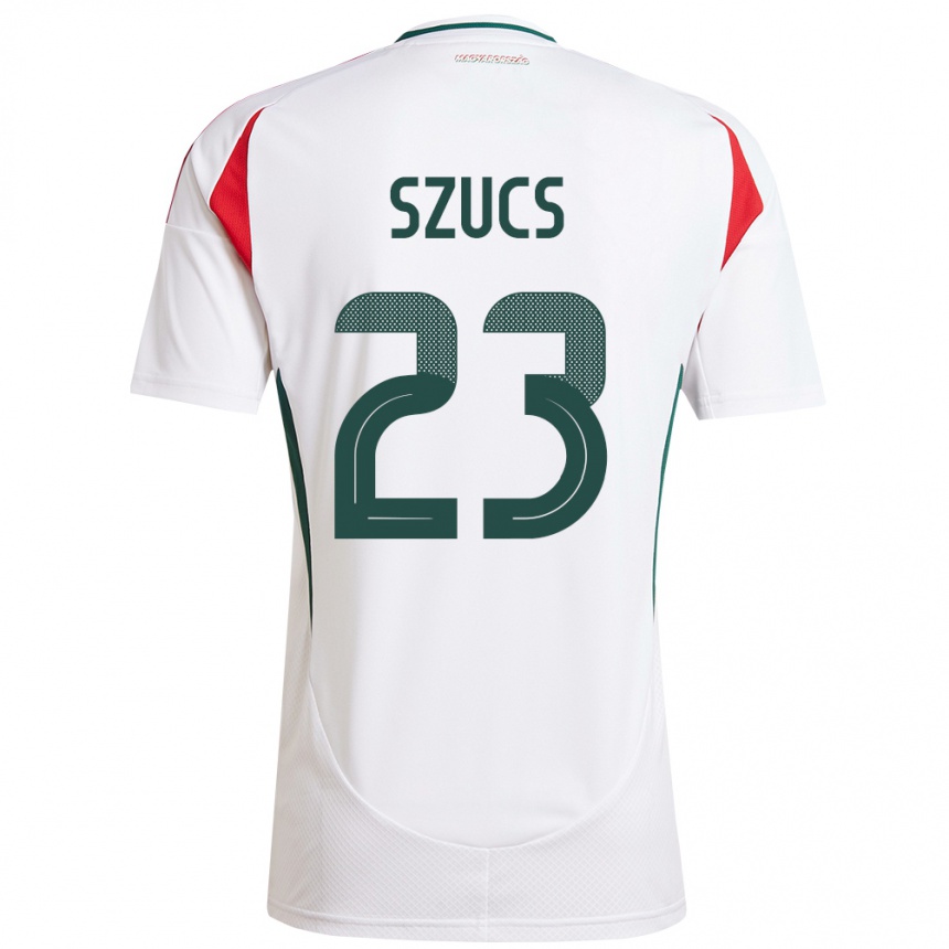 Niño Fútbol Camiseta Hungría Tamás Szűcs #23 Blanco 2ª Equipación 24-26