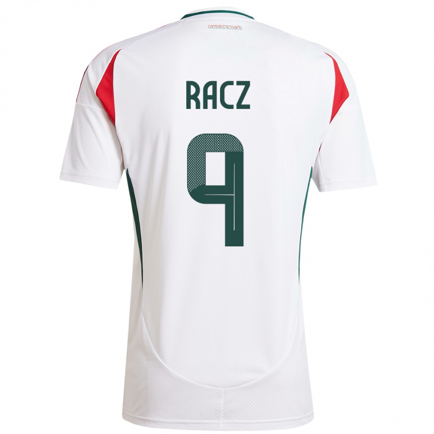 Niño Fútbol Camiseta Hungría Balázs Rácz #9 Blanco 2ª Equipación 24-26