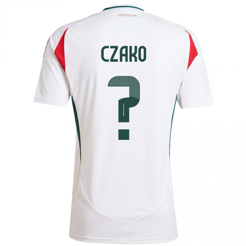 Niño Fútbol Camiseta Hungría Milán Czakó #0 Blanco 2ª Equipación 24-26