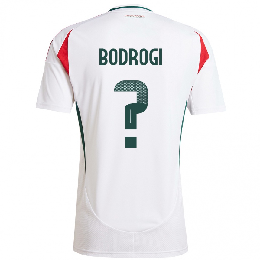 Niño Fútbol Camiseta Hungría Bence Bodrogi #0 Blanco 2ª Equipación 24-26