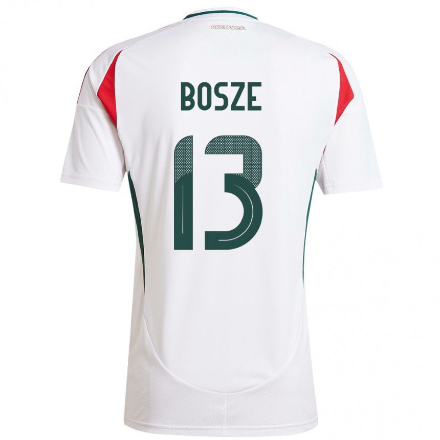 Niño Fútbol Camiseta Hungría Levente Bősze #13 Blanco 2ª Equipación 24-26