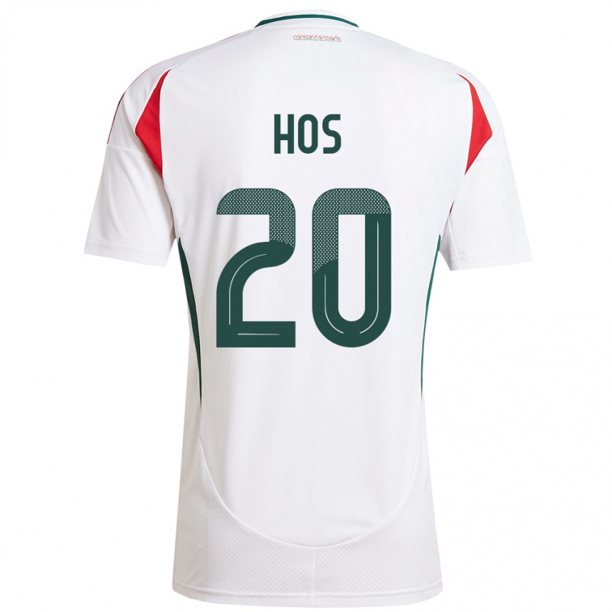 Niño Fútbol Camiseta Hungría Zsombor Hős #20 Blanco 2ª Equipación 24-26