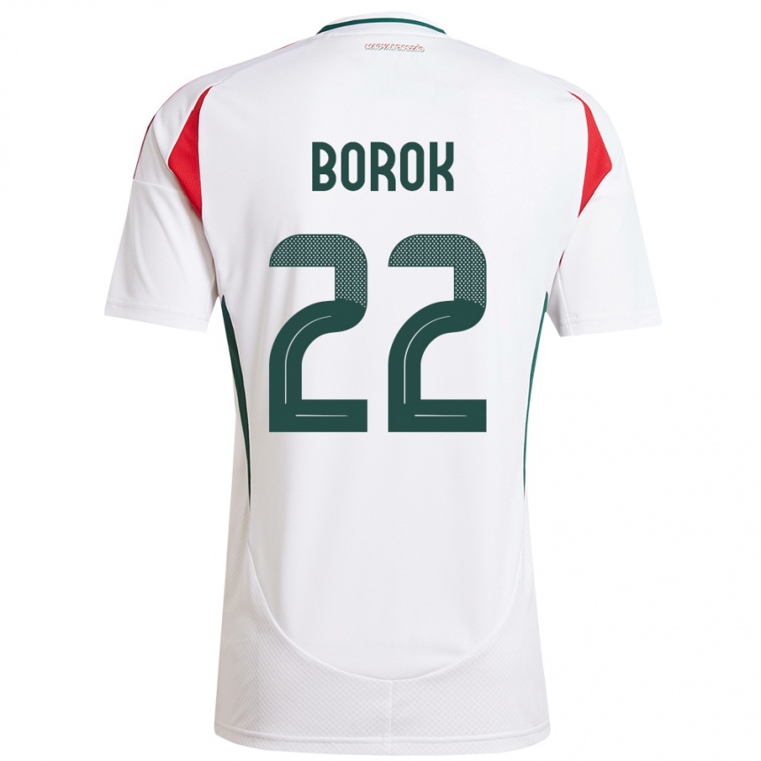 Niño Fútbol Camiseta Hungría Dorina Borók #22 Blanco 2ª Equipación 24-26