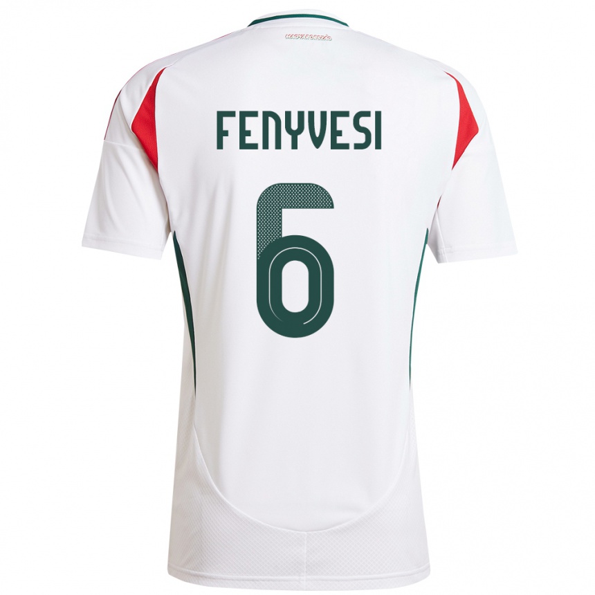 Niño Fútbol Camiseta Hungría Evelin Fenyvesi #6 Blanco 2ª Equipación 24-26