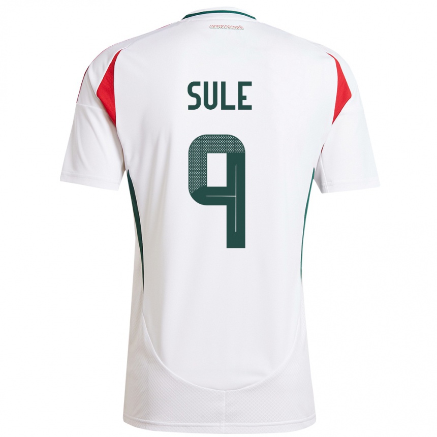 Niño Fútbol Camiseta Hungría Dóra Süle #9 Blanco 2ª Equipación 24-26