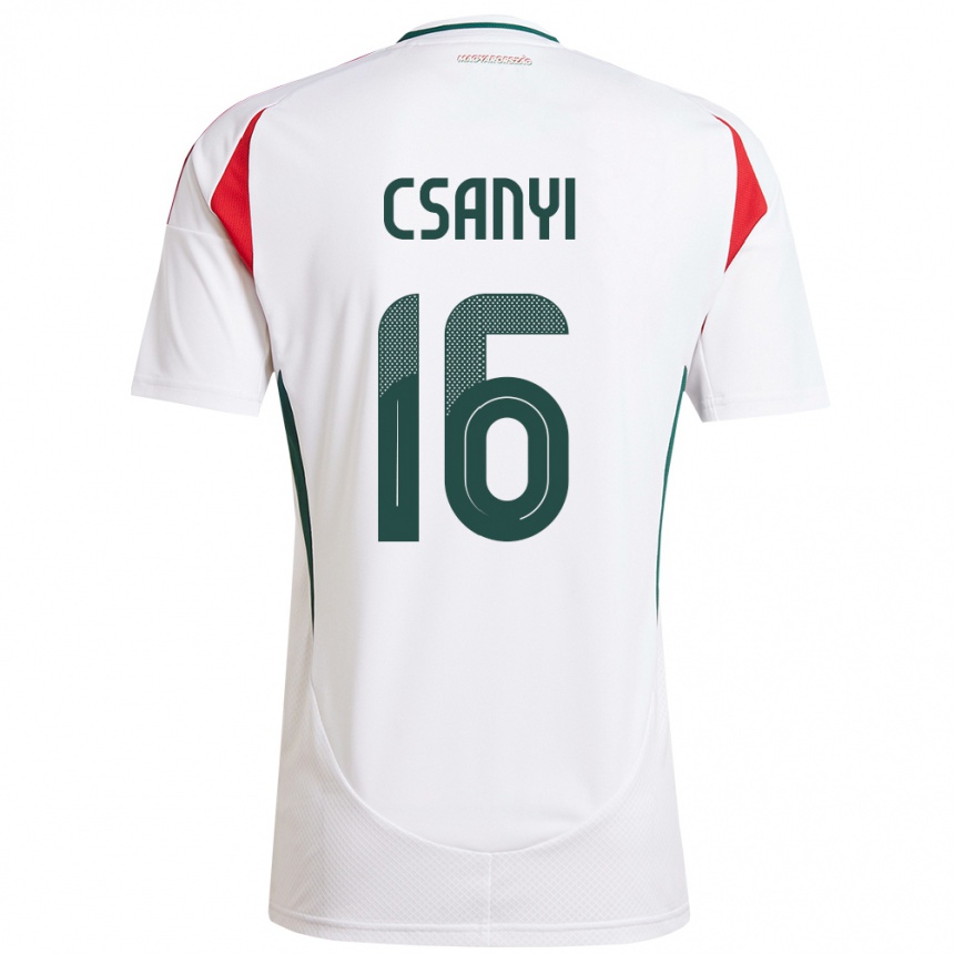 Niño Fútbol Camiseta Hungría Diána Csányi #16 Blanco 2ª Equipación 24-26