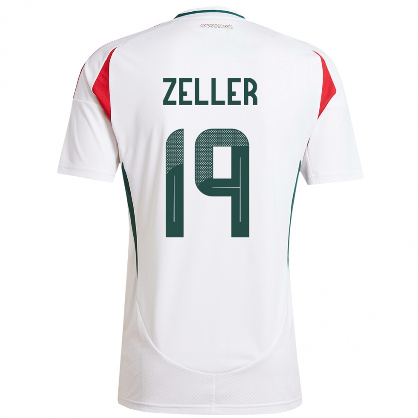 Niño Fútbol Camiseta Hungría Dóra Zeller #19 Blanco 2ª Equipación 24-26