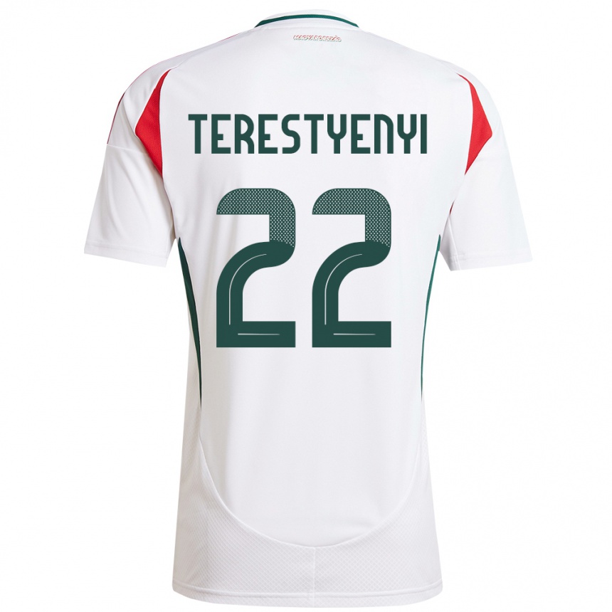 Niño Fútbol Camiseta Hungría Anna Terestyényi #22 Blanco 2ª Equipación 24-26